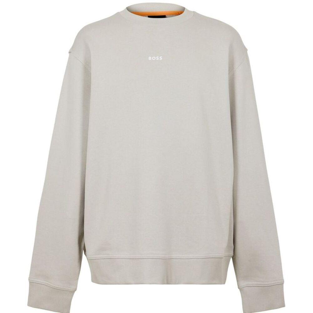 Boss Mens Wesmallcrew Logo Sweatshirt / Light Beige